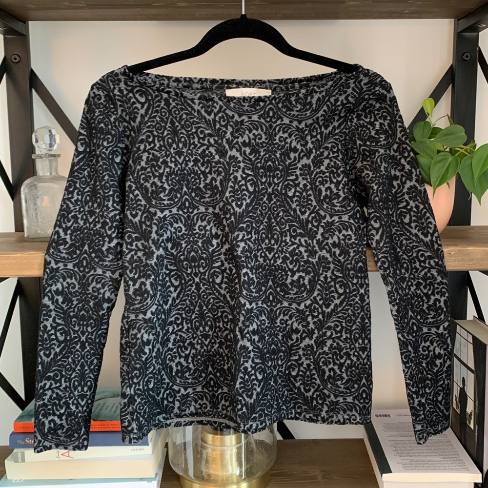 LOFT Velvet Detail Top